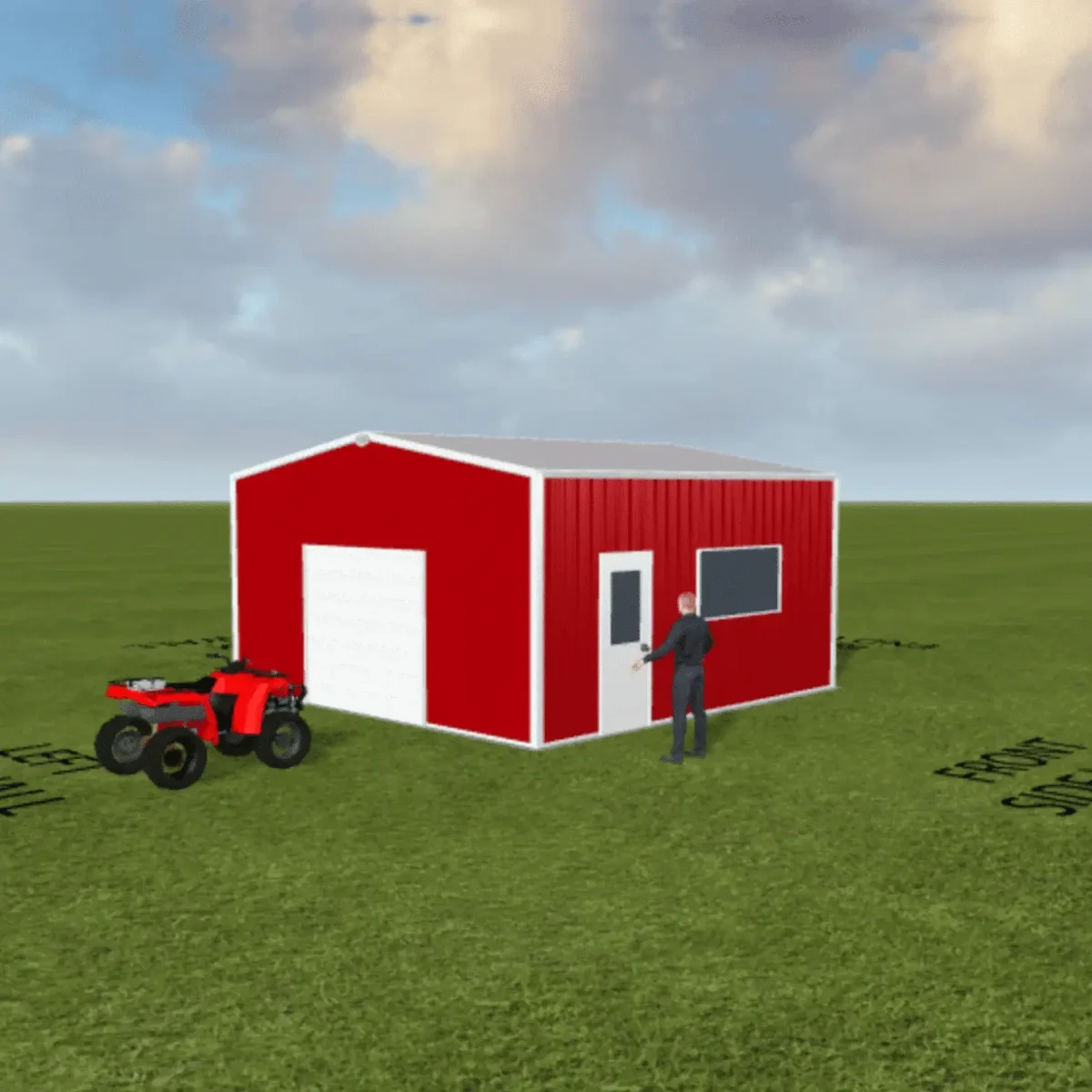 20 x 20 x 10 Pre-engineered Metal Steel Building Kit - Dual Purpose Storage & Workshop