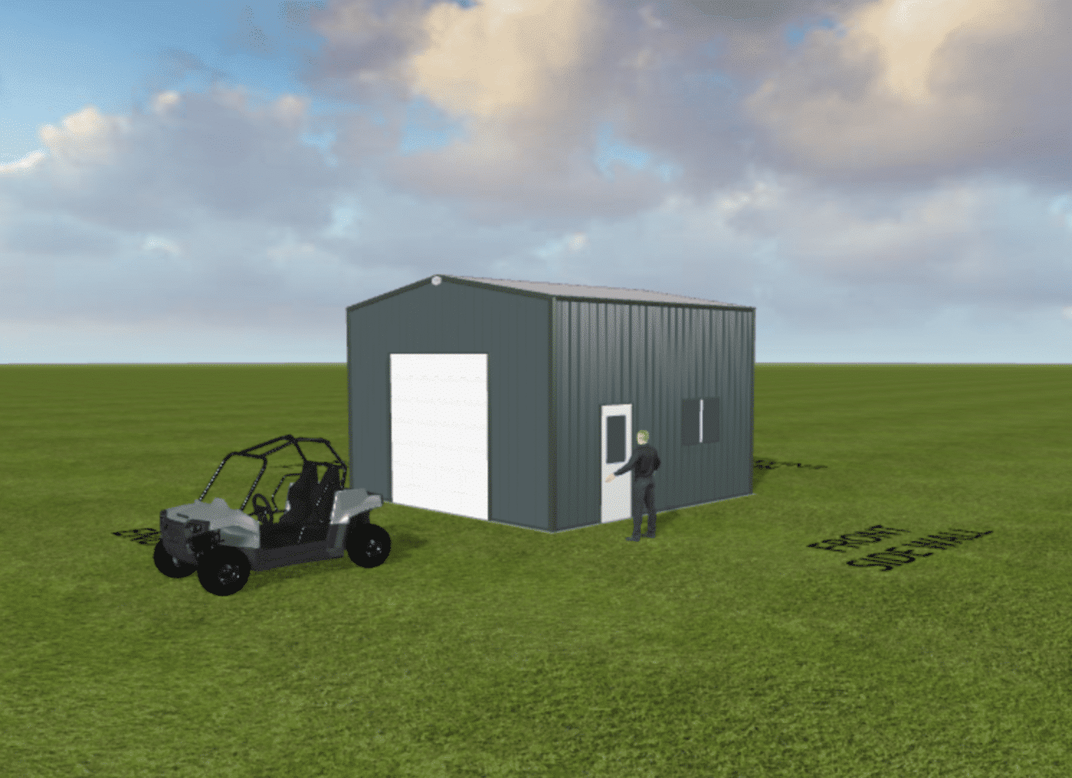 20 x 20 x 12.5 Pre-engineered Metal Steel Building Kit - Workshop, Garage or Storage