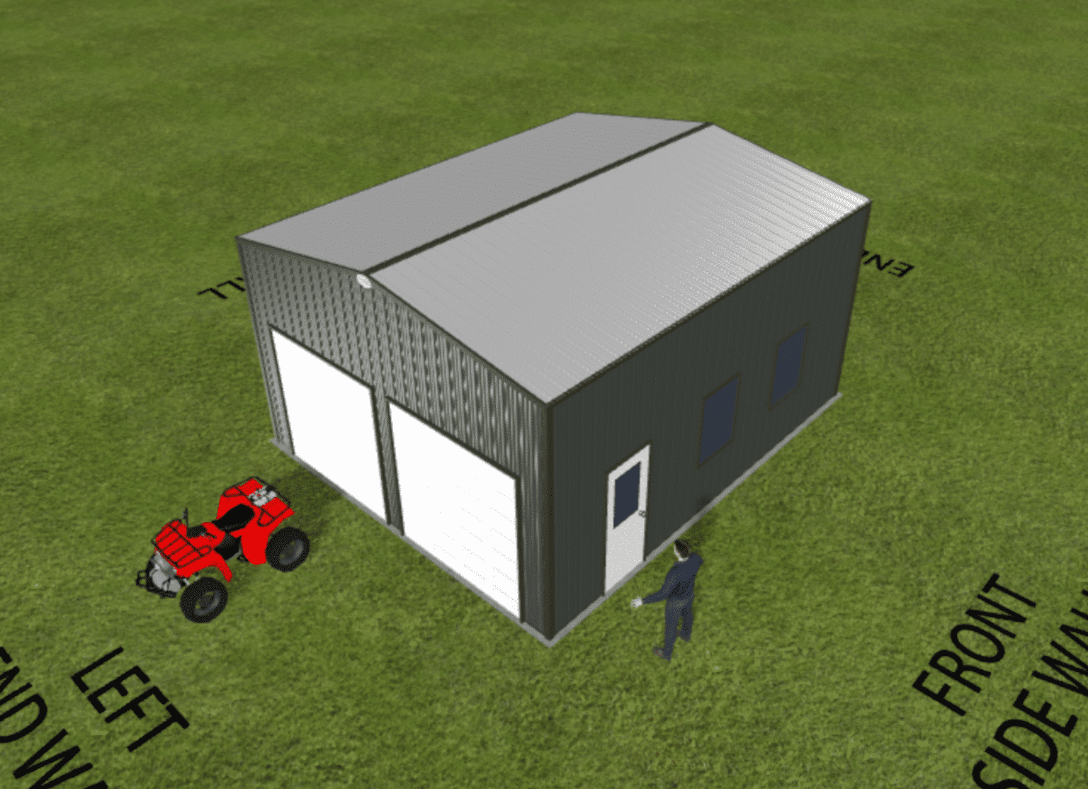 20 x 24 x 12 Pre-engineered Metal Steel Building Kit - Extended Garage w/ Storage - Image 3