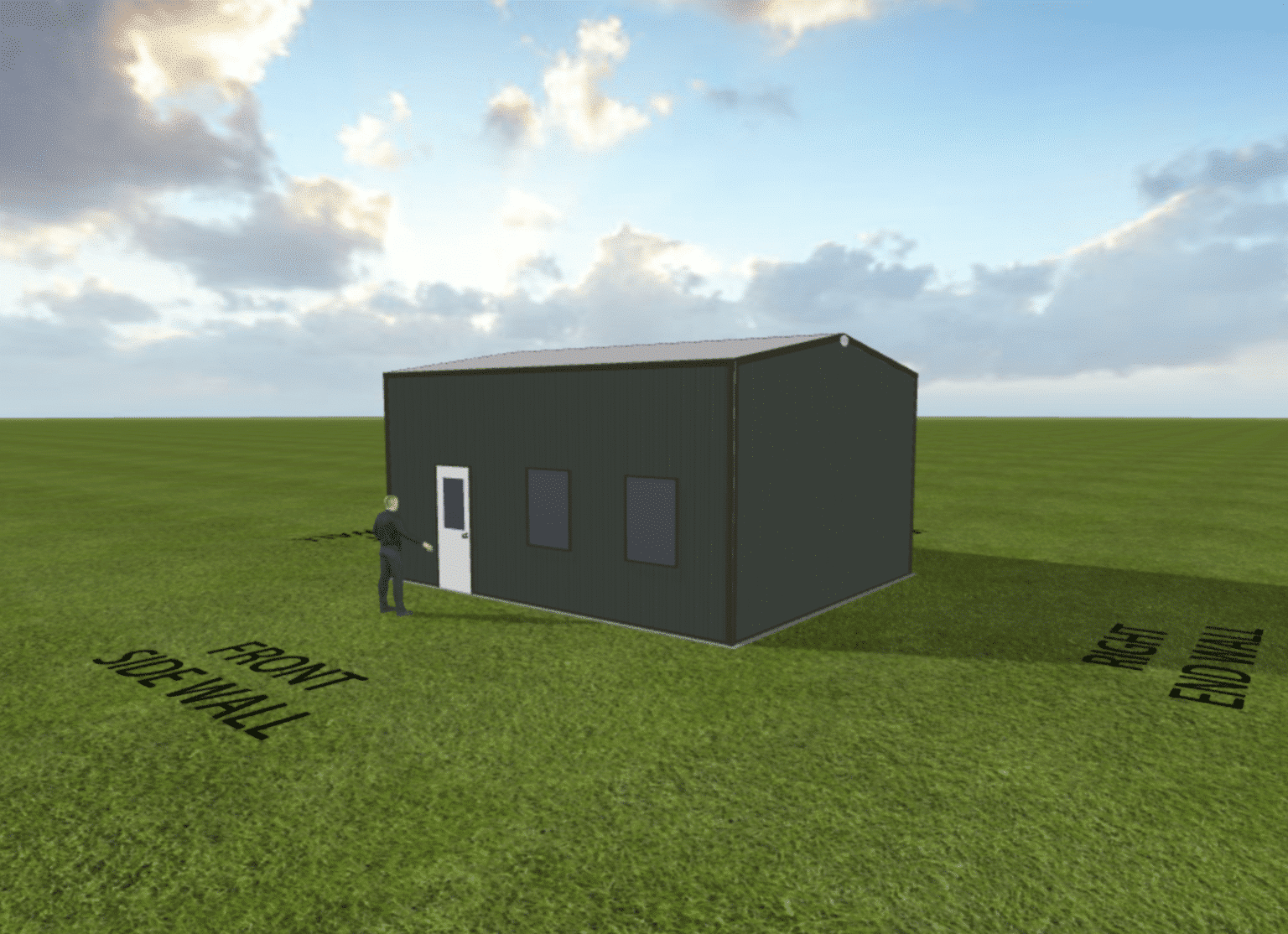20 x 24 x 12 Pre-engineered Metal Steel Building Kit - Extended Garage w/ Storage - Image 4