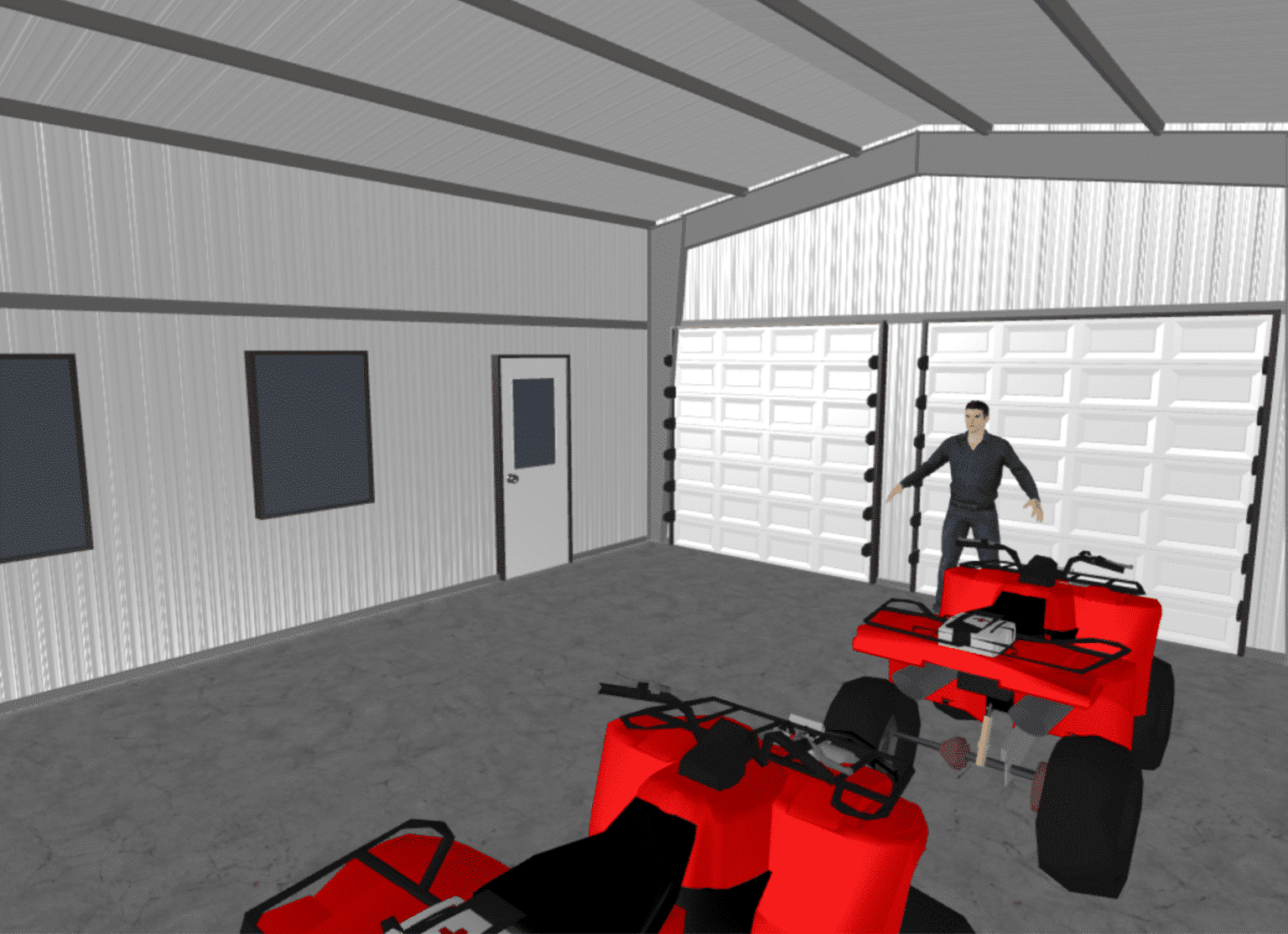 20 x 24 x 12 Pre-engineered Metal Steel Building Kit - Extended Garage w/ Storage - Image 5