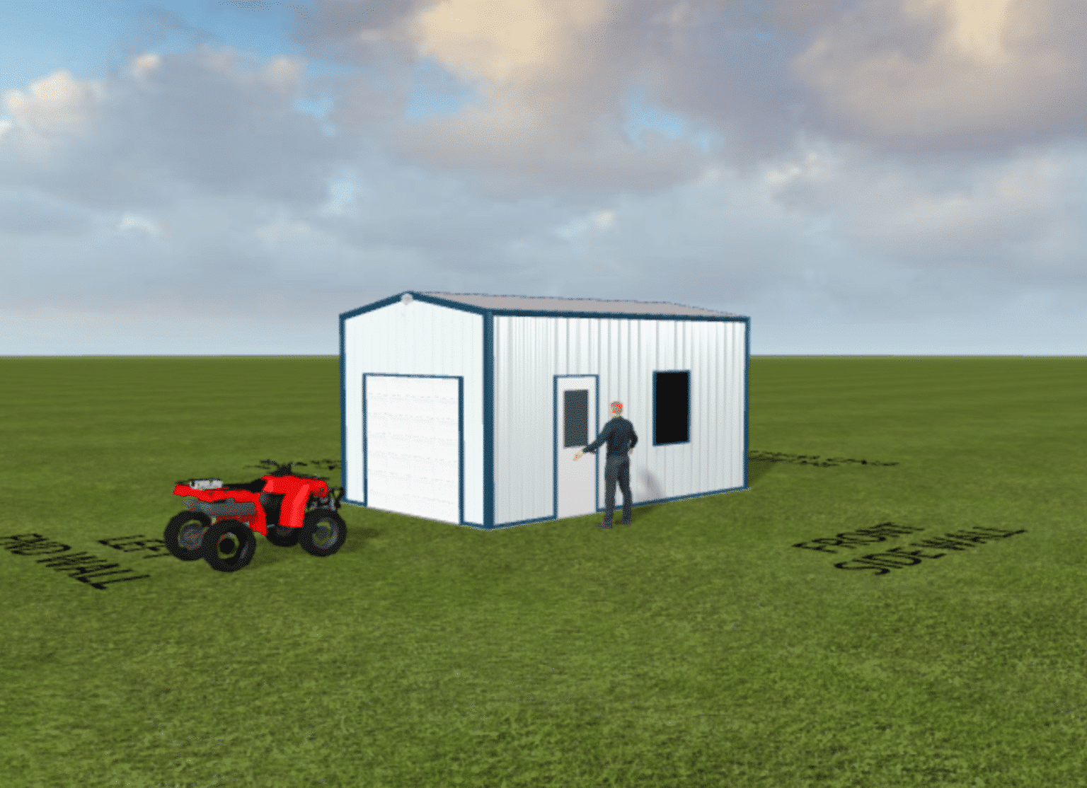 12 x 20 x 10 Pre-engineered Metal Steel Building Kit - Multi-purpose Storage & Workshop